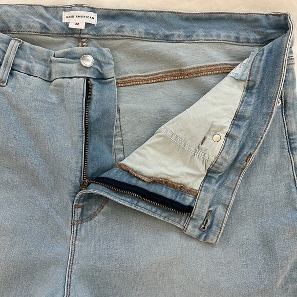 Good American Good Legs Crop Mini Boot Denim Jeans Indigo NEW Size 22 - Picture 9 of 16